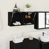 Image de vidaXL Armoire murale de bain noir 80x25x40 cm bois dingénierie 860086