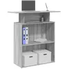 Image de vidaXL Bureau de réception sonoma gris 100x40x104 cm bois ingénierie comptoir de réception réception de salon comptoir de 859056