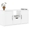 Image de vidaXL Meuble TV avec tiroir ODDA blanc 79x24x405 cm bois massif pin support TV buffet TV meuble multimédia banc TV 4103606