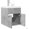 Image de vidaXL Ensemble de meubles de salle de bain 2 pcs gris béton 3324857