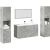 Image de vidaXL Ensemble de meubles de salle de bain 4 pcs gris béton 3324875