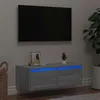 Image de vidaXL Meuble TV avec lumières LED sonoma gris 75x35 5x25 cm meuble hifi centre de divertissement armoire TV meuble 860234