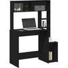 Image de vidaXL Bureau avec étagères noir 100x45x140 cm bois dingénierie bureau dordinateur bureau debout bureau avec rangement 860437