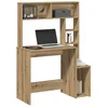 Image de vidaXL Bureau avec étagères chêne artisanal Bois dingénierie bureau dordinateur bureau debout bureau avec rangement 860444