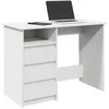 Image de vidaXL Bureau blanc 102x50x75 cm bois dingénierie bureau dordinateur bureau debout bureau avec rangement bureau 860463