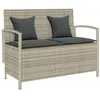 Image de VidaXL Banc de rangement de jardin avec coussin gris clair polyrotin banc de jardin banc de jardin banc de patio banc 4104216