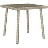 Image de Table basse de jardin - Rectangulaire - Résine tressée - Acier enduit de poudre - Gris clair