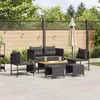 Image de vidaXL Ensemble de canapé de jardin avec coussin 6 pcs Noir polyrotin 4104700