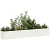 Image de vidaXL Jardinière blanc 280x40x40 cm acier laminé à froid pot de fleurs support de plantes lit surélevé support de 860690