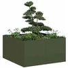 Image de vidaXL Jardinière vert olive 80x80x40 cm acier laminé à froid 860741