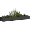 Image de vidaXL Jardinière noir 360x80x40 cm acier pot de fleurs support de plantes lit surélevé support de jardinière bac à 860766