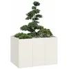 Image de vidaXL Jardinière blanc 120x80x80 cm acier pot de fleurs support de plantes lit surélevé support de jardinière 860788