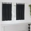 Image de Rideaux occultants - Onglets - Noir - Polyester mat - Lot de 2