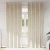 Image de Rideaux occultants avec oeillets 2 pcs en velours crème