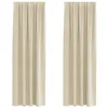 Image de Rideaux occultants en velours - vidaXL - Crème - 140x225 cm - Lot de 2 - Bloque la lumière - Facile à accrocher