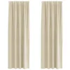 Image de Rideaux occultants en velours - vidaXL - Crème - 140x260 cm - Lot de 2 - Bloque la lumière - Installation facile