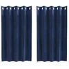 Image de Rideaux occultants à oeillets - vidaXL - 140x140 cm - Bleu nuit - Tissu polyester - Occultant - Lavable en machine