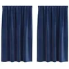 Image de Rideaux occultants en polyester - vidaXL - 140x140 cm - Bleu foncé - Isolation thermique - Installation facile