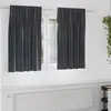 Image de Rideaux - Velours gris foncé - Occultants - 140 x 140 cm - Lavables