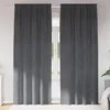 Image de Rideaux occultants - Velours gris clair - 2 pcs - Style classique - Lavable en machine