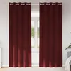 Image de Rideaux occultants - 2 pcs - Rouge vin -  illets - Polyester - Design contemporain