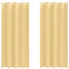 Image de Rideaux occultants en polyester - vidaXL - Beige - 245x140 cm - 2 pièces - Opaque - Facile à manipuler