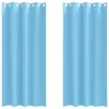 Image de Rideaux occultants - vidaXL - Bleu clair - Polyester - 225x140 cm - Lot de 2 - Occultation totale - Facile à manipuler