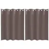 Image de Rideaux occultants - vidaXL - Marron foncé - Uni - Polyester - 140x140 cm - 2 pièces - Facile à manipuler