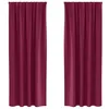 Image de Rideaux occultants - vidaXL - Bordeaux - Polyester - 260x140 cm - Lot de 2 - Bloque la lumière - Facile à manipuler
