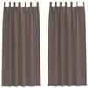 Image de Rideaux occultants - vidaXL - Marron foncé - Polyester - 245x140 cm - Lot de 2 - Occultation totale - Facile à manipuler