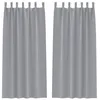 Image de Rideaux occultants - vidaXL - Gris clair - Polyester - 225x140 cm - Lot de 2 - Occultation totale - Facile à manipuler