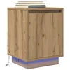 Image de vidaXL Armoire de chevet et lumières LED chêne artisanal 38x34x50 cm table dappoint armoire de lit table dappoint pour 861281
