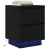 Image de VidaXL Table de chevet avec lumières LED noir 38x34x50 cm table de nuit table de lit table dappoint armoire de lit 861285