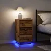 Image de VidaXL Table de chevet avec lumières LED vieux bois 38x34x65 cm table de nuit table de lit table dappoint armoire de 861308