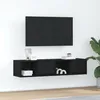 Image de vidaXL Meubles TV 2 pcs chêne noir 60x31x255 cm bois dingénierie banc TV meuble hifi centre de divertissement buffet 861439
