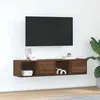 Image de vidaXL Meuble TV 2 pcs chêne marron 60x31x255 cm bois dingénierie banc TV meuble hifi centre de divertissement buffet 861449