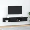Image de vidaXL Meuble TV 2 pcs chêne noir 80x31x255 cm bois dingénierie banc TV meuble hifi centre de divertissement buffet 861457