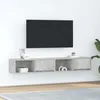 Image de vidaXL Meubles TV 2 pcs gris béton 80x31x25 5 cm bois dingénierie banc TV meuble hifi centre de divertissement buffet 861461
