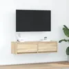 Image de Meuble TV - Chêne Sonoma - 100x31x255 cm - 2 tiroirs - Style contemporain