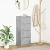 Image de vidaXL Buffet gris béton 375x35x99 cm bois dingénierie meuble de rangement meuble de rangement de cuisine meuble de 861700