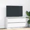 Image de vidaXL Meuble TV blanc 100x35x54 cm bois dingénierie banc TV meuble hifi centre de divertissement buffet TV meuble 861805