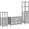 Image de Ensemble de mobilier de salle de bain - vidaXL - Gris sonoma et noir - Style industriel - Bois dingénierie
