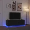 Image de vidaXL Meuble TV avec lumières LED chêne noir 1605x41x50 cm support TV meuble télé meuble multimédia banc TV meuble 3328427