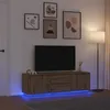 Image de vidaXL Meuble TV avec éclairages LED chêne artisanal 1605x41x50 cm support TV meuble télé meuble multimédia banc TV 3328434