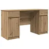 Image de Bureau moderne en bois dingénierie - vidaXL - 140x49x76 cm - Chêne artisanal - Rangement généreux - Design épuré