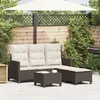 Image de vidaXL Salon de jardin 3 pcs avec coussins forme L marron polyrotin ensemble de canapé dextérieur 3328639