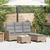 Image de vidaXL Salon de jardin avec coussins forme de L 3 pcs beige polyrotin ensemble de canapé dextérieur 3328641
