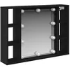 Image de Armoire miroir LED - vidaXL - Chêne noir - 76x15x55 cm - Bois dingénierie - Éclairage intégré - 6 étagères
