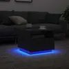 Image de Table basse - Chêne noir - 50x49x40 cm - Lumières LED RVB - Design contemporain