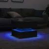 Image de Table basse avec lumières LED chêne noir 50x50x40 cm